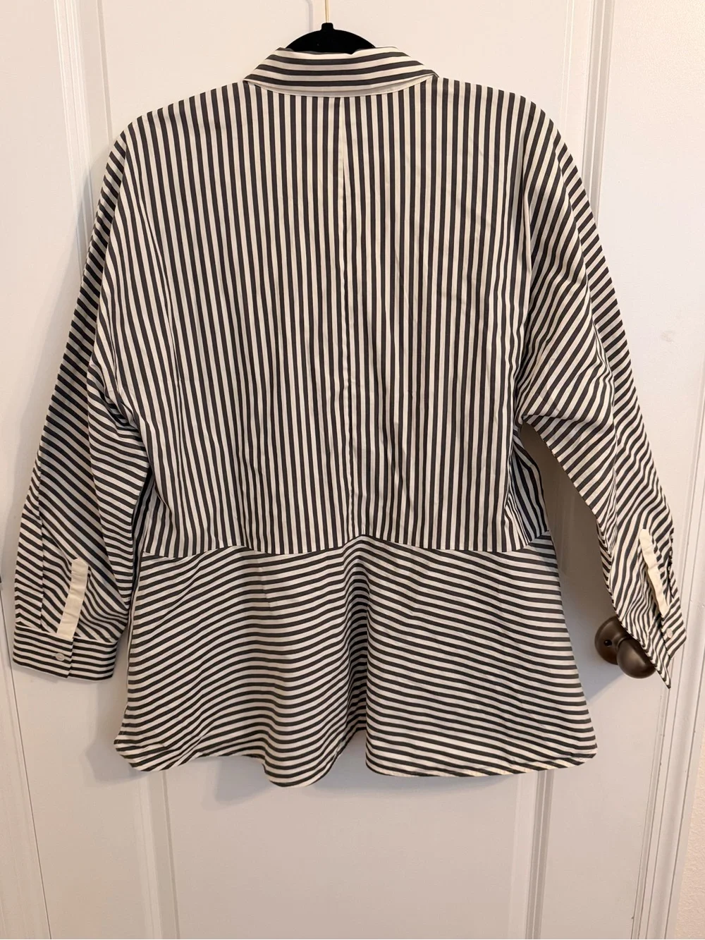 Lafayette 148 Striped Button Up Shirt Large - Picture 4 of 4